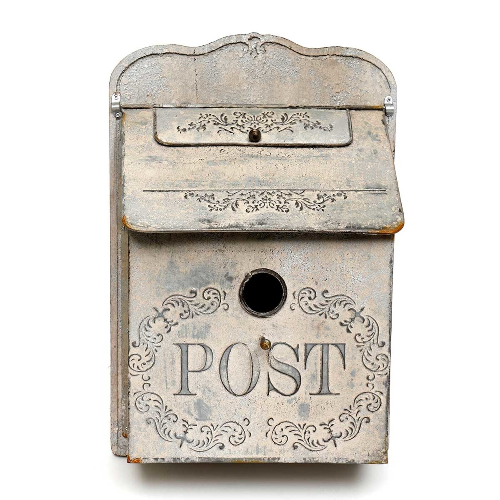 Meravic PEWTER METAL PROVENCE POSTBOX BIRDHOUSE  A2684 loading=