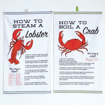 Creative Co-Op Assorted Crab/Lobster Towel