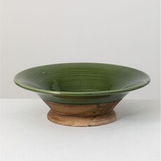 Sullivans Ceramic Green Brown Bowl  CM2928