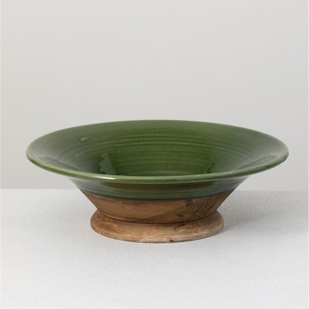 Sullivans Ceramic Green Brown Bowl  CM2928