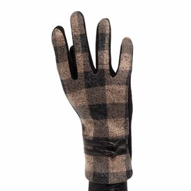 Meravic Black/Tan Block Plaid Glove      X7975