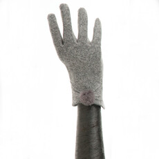 Meravic Gray Pleat & Tuft Glove   X7901