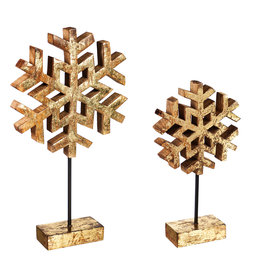 Evergreen Enterprises Wood Metallic Finish Snowflake on Stand    8TAW340L