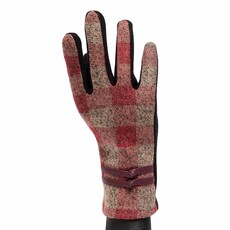 Meravic Red/Tan Block Plaid Glove      X7976