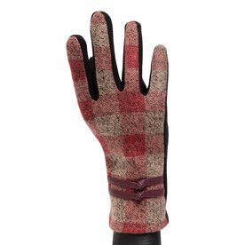 Meravic Red/Tan Block Plaid Glove      X7976