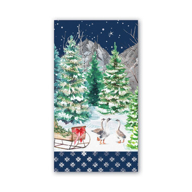 Michel Design Works Christmas Snow Hostess Napkin   NAPH344