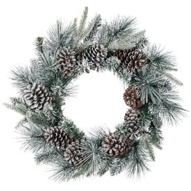 Sullivans 24''FlockedPine w/cones Wreath