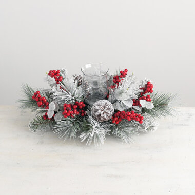 Sullivans Pine Berry Snow Centerpiece