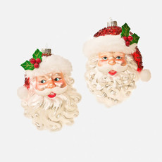 One Hundred 80 Degrees Santa Head Ornament 5.25"     CG0067