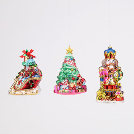 One Hundred 80 Degrees Nutcracker,Tree&Sleigh Ornament   TT0915