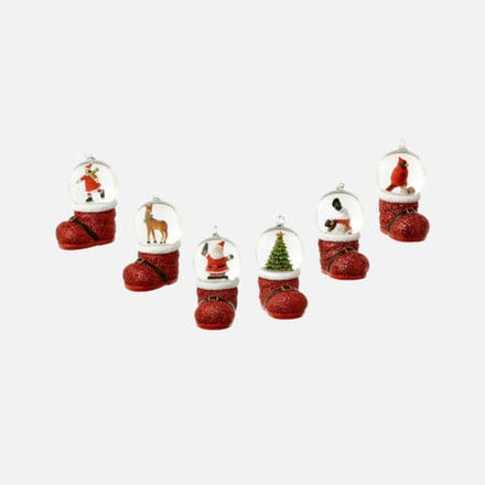 One Hundred 80 Degrees Santa Boot Waterglobe Ornament    GG0039