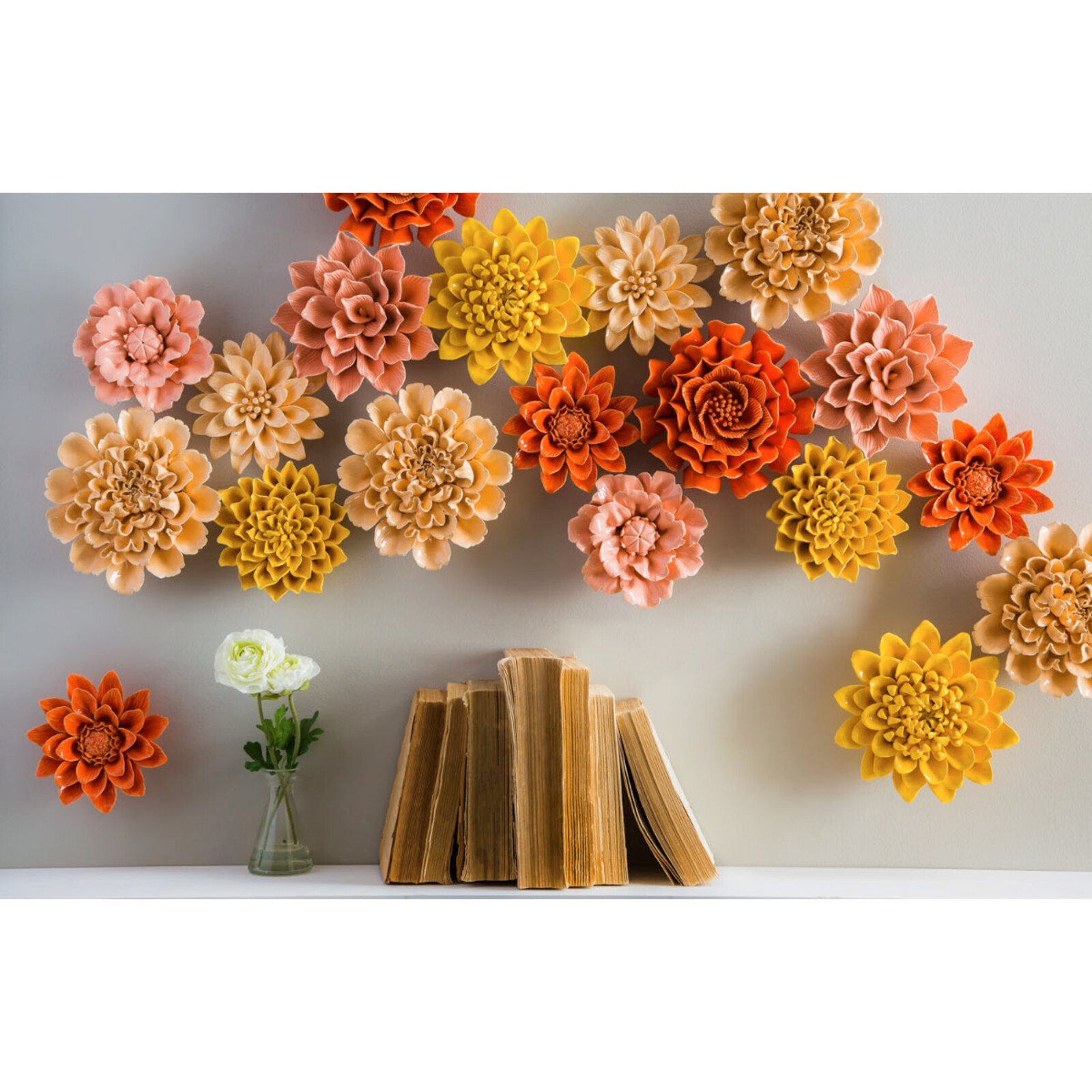 Evergreen Enterprises Adelaide Ceramic Flower  101779  AS IS Small Chip on Flower  75%OFF loading=