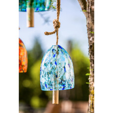 Evergreen Enterprises Art Glass Speckle Light Blue Bell Chime  2WC1822