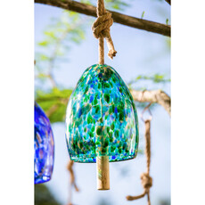 Evergreen Enterprises Art Glass Speckle Turquoise Bell Chime  2WC1823