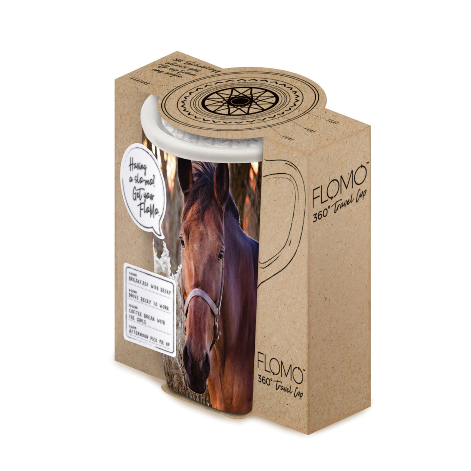 Evergreen Enterprises Ceramic 360 Travel Cup, 17 OZ, Horse with Reeds  3CLC967846 loading=