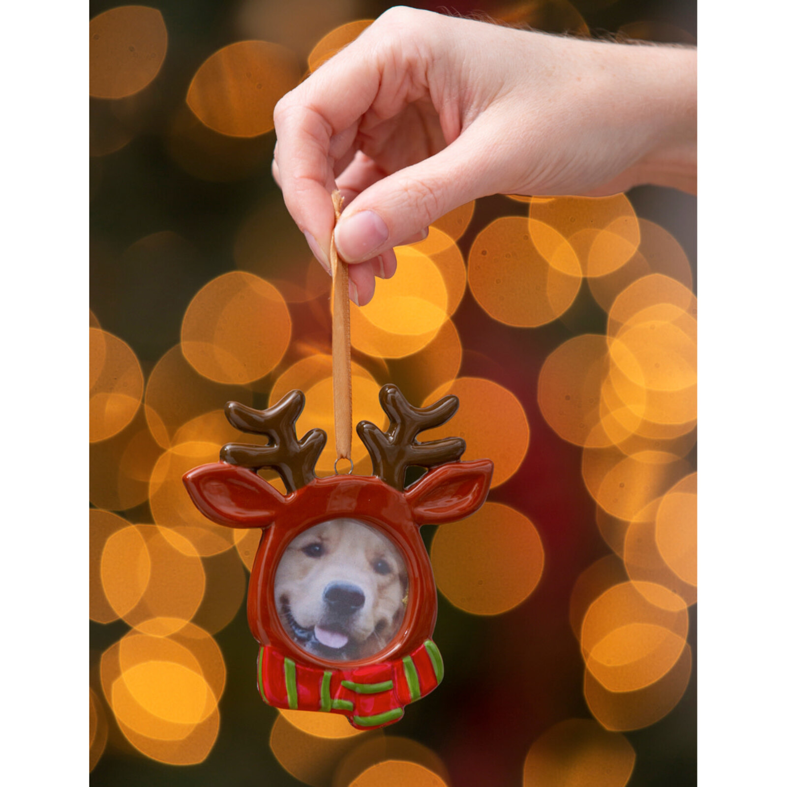 Evergreen Enterprises Ceramic Picture Frame Ornament,  Gnome or  Deer 3OTC028 loading=