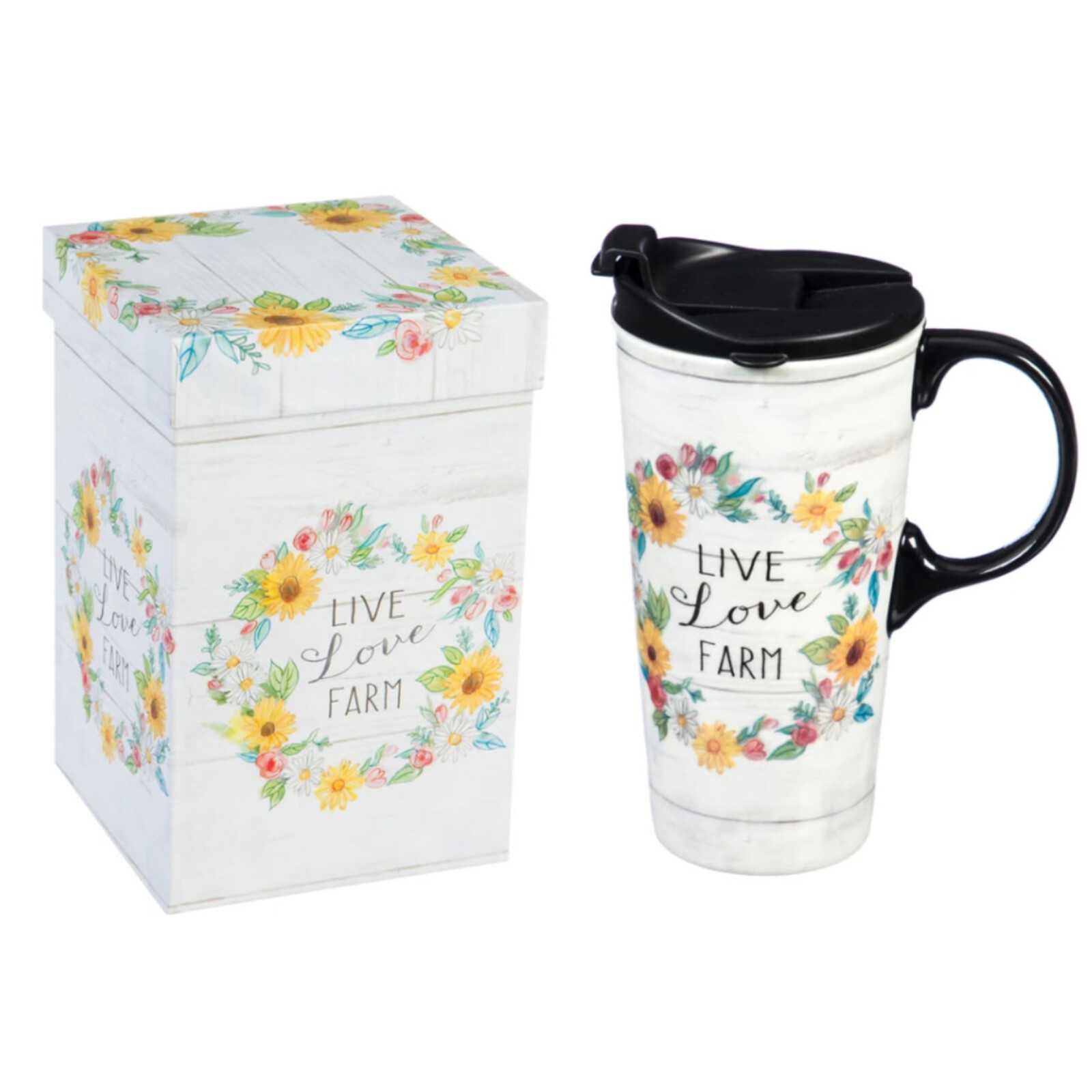 Evergreen Enterprises Ceramic Travel Cup Live Love Farm    3CTC017501 loading=