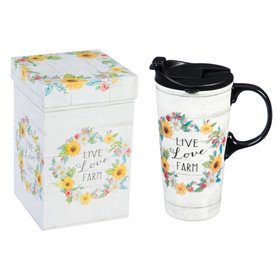 Evergreen Enterprises Ceramic Travel Cup Live Love Farm    3CTC017501