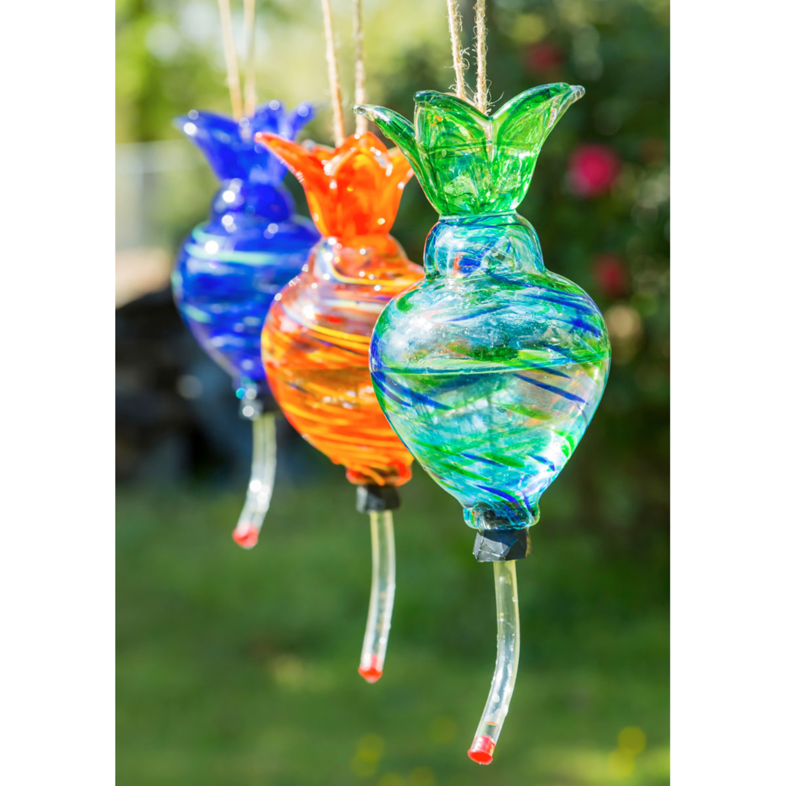 Evergreen Enterprises Hanging Art Glass Hummingbird Feeder     2HF267 loading=