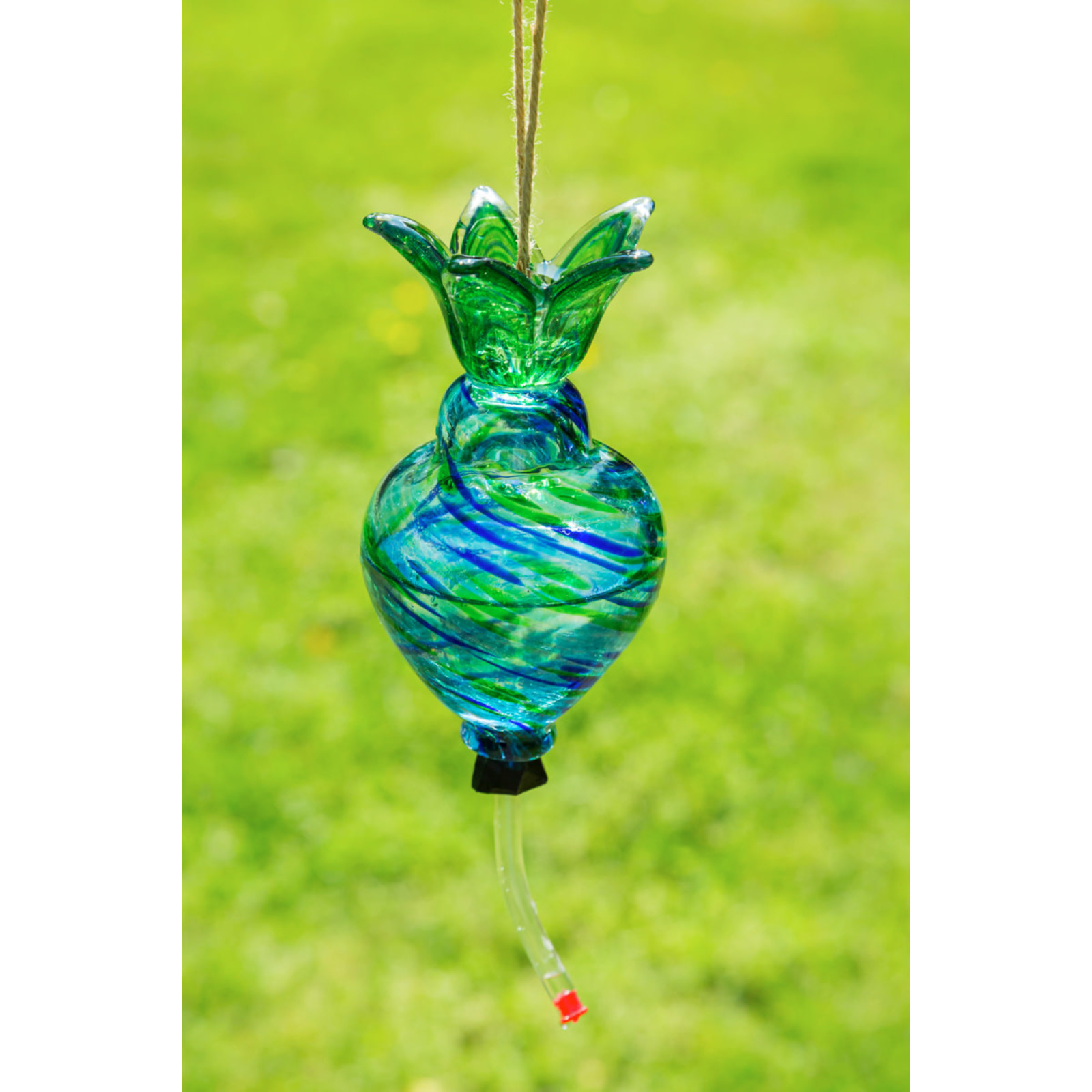 Evergreen Enterprises Hanging Art Glass Hummingbird Feeder     2HF267 loading=