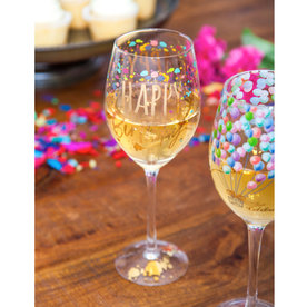 Evergreen Enterprises Happy Birthday Wine Glass  3CWG6423B