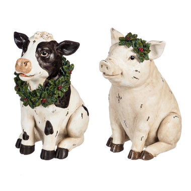 Evergreen Enterprises Pig/Cow with wreath