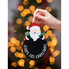 Evergreen Enterprises Wood Chalkboard Ornament, "Sleeps Til Christmas,"  Snowman or Santa    3OTW233
