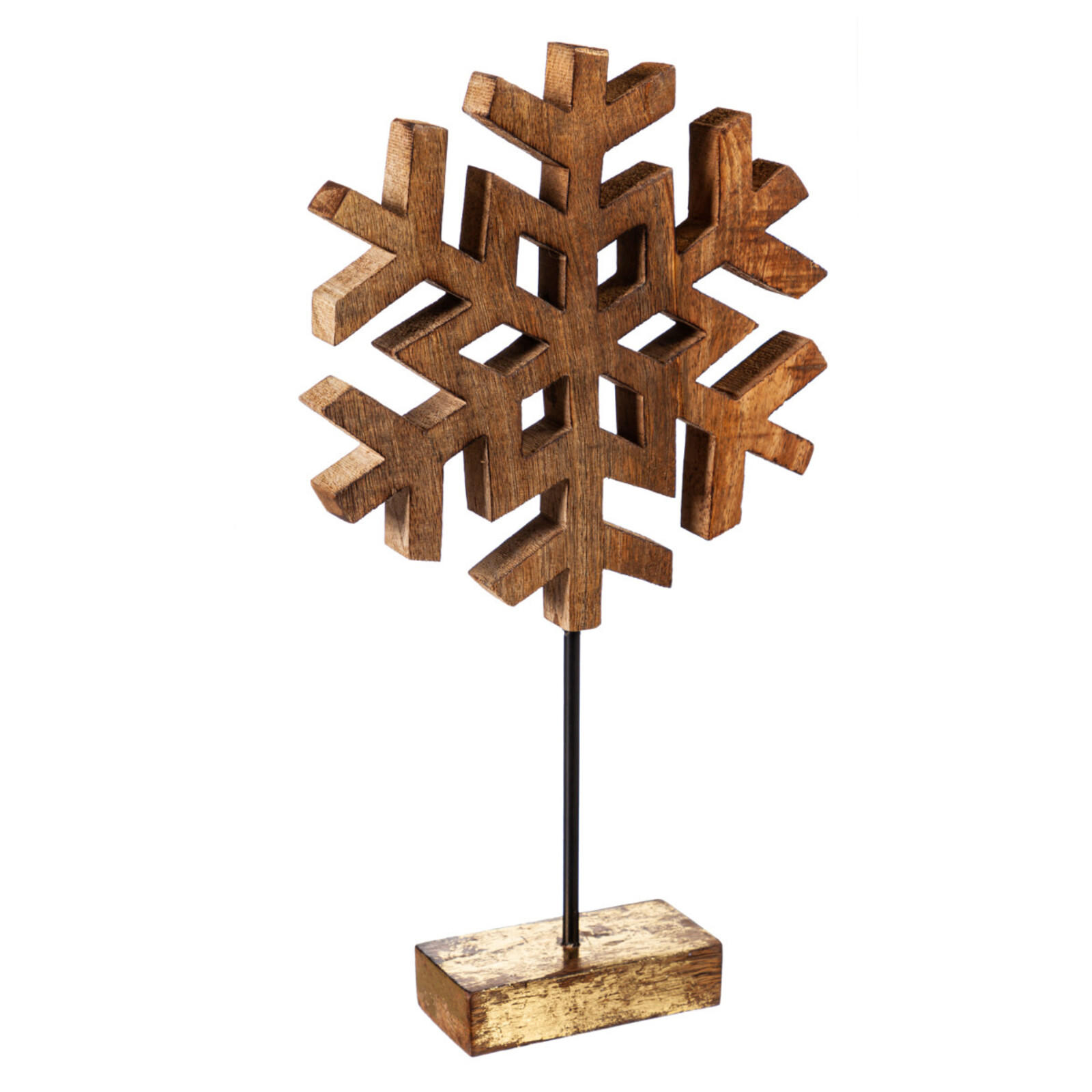Evergreen Enterprises Wood Metallic Finish Snowflake on Stand    8TAW340L loading=