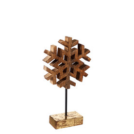 Evergreen Enterprises Wood Metallic Finish Snowflake on Stand    8TAW340S