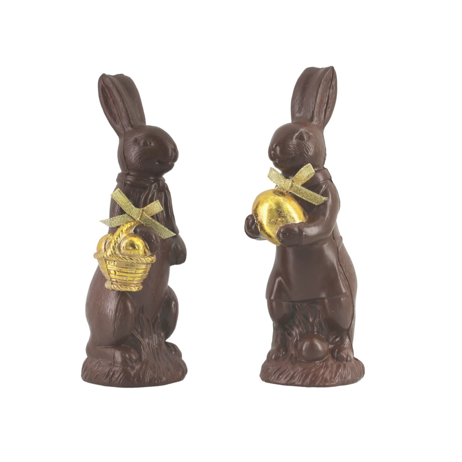 C & F Enterprise Chocolate Resin  Rabbit Figurine Tall   FGH76028 loading=