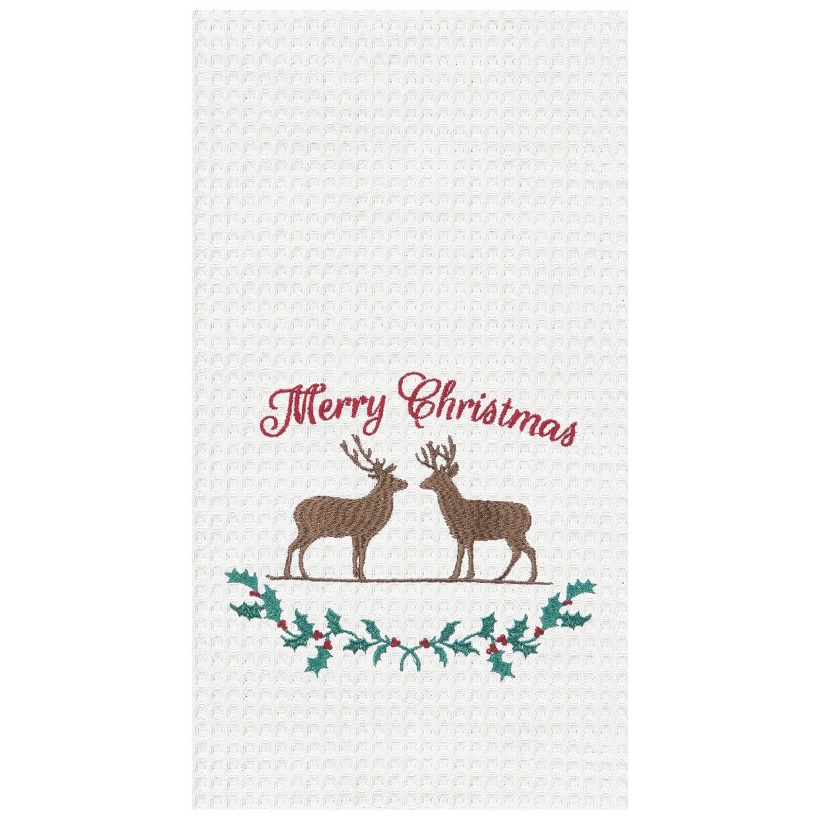 C & F Enterprise Deer Garland Christmas Towel  861002426 loading=