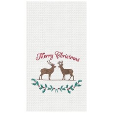 C & F Enterprise Deer Garland Christmas Towel  861002426