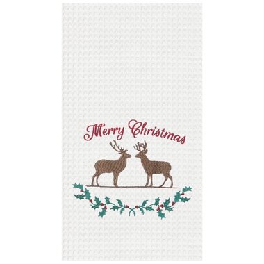 C & F Enterprise Deer Garland Christmas Towel  861002426