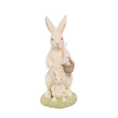 C & F Enterprise Frosted Mom & Baby Rabbit Figurine     FGH76065