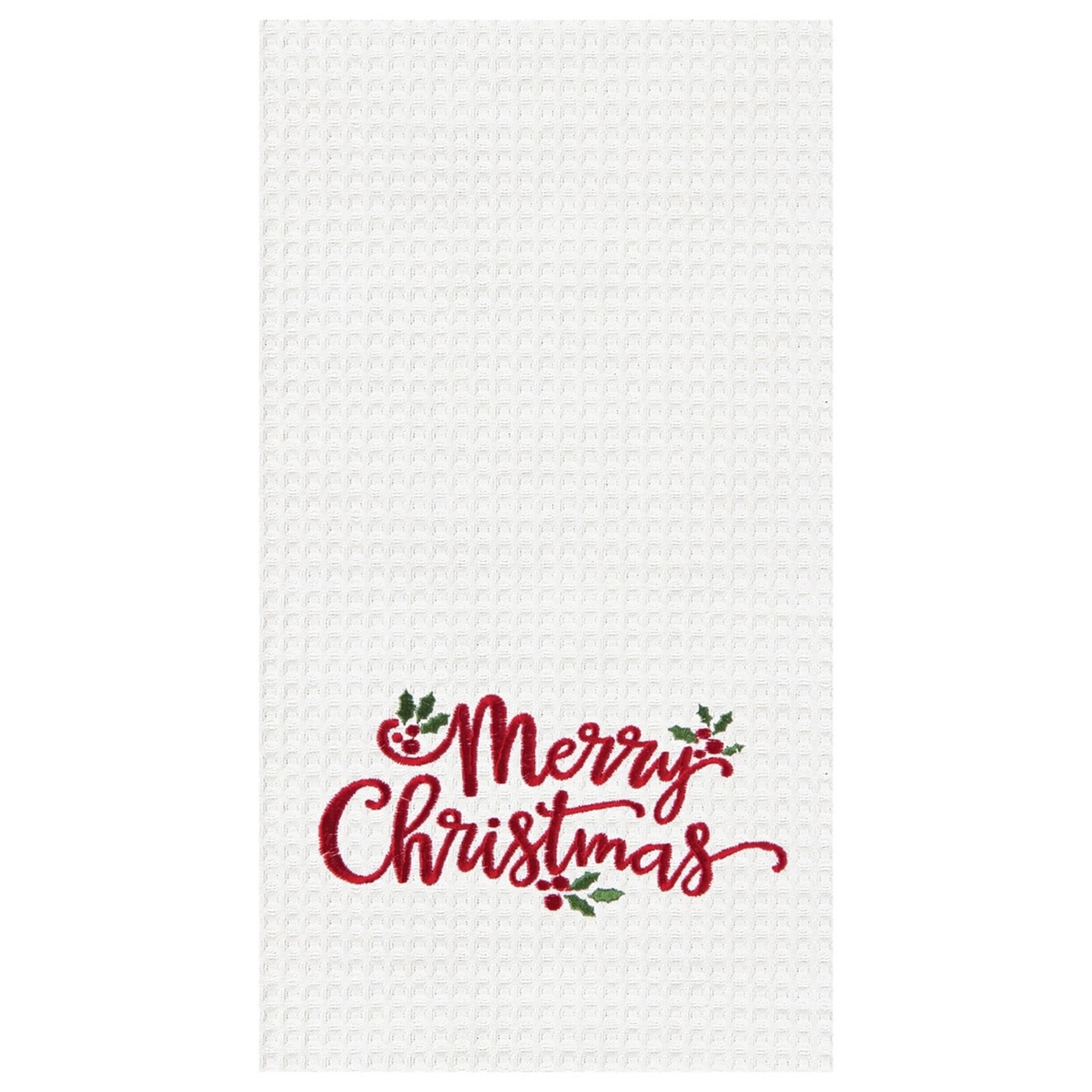 C & F Enterprise Merry Christmas Holly Leaves Towel   86100567 loading=