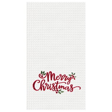 C & F Enterprise Merry Christmas Holly Leaves Towel   86100567
