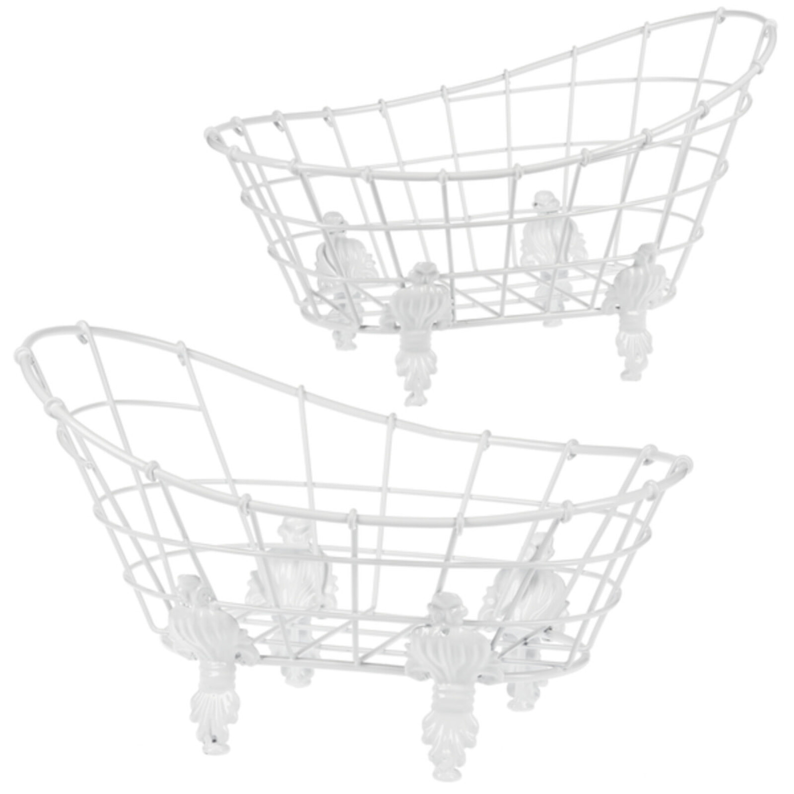 Ganz Enamel White Wire Bathtub  Large CB173379L loading=