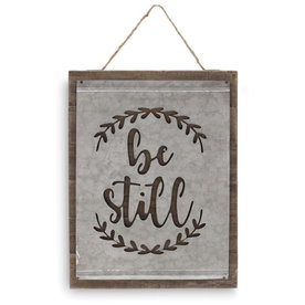 Burton + Burton BE STILL WOOD AND TIN CUTOUT WALL HANGER 9735281