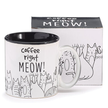 Burton + Burton COFFEE RIGHT MEOW CERAMIC MUG W/BOX 9731706