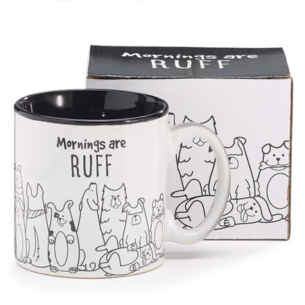 Burton + Burton MORNINGS ARE RUFF CERAMIC MUG  9731707