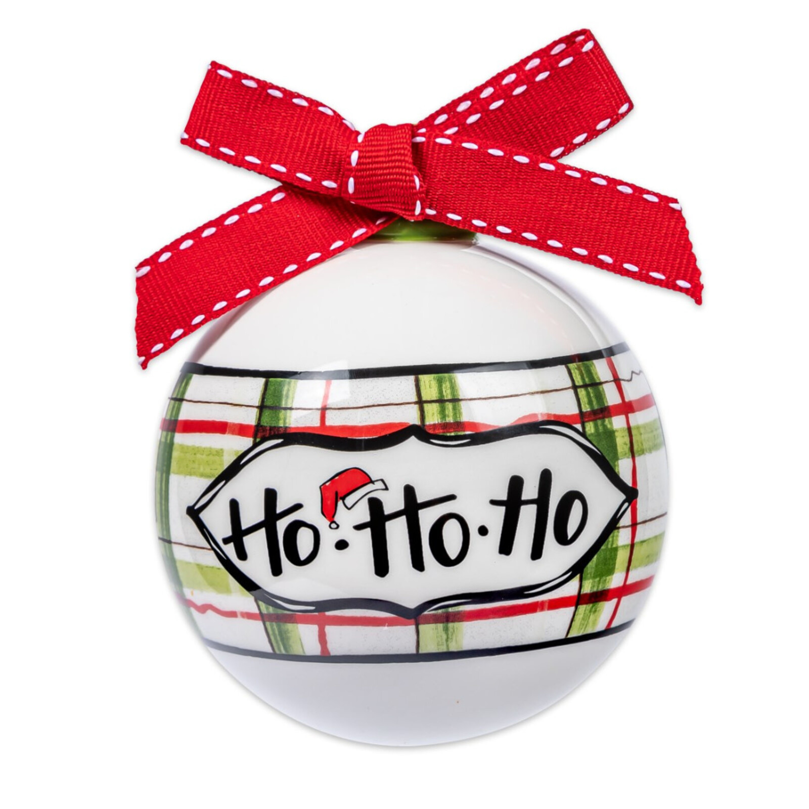 Brownlow Gifts HoHoHo Ceramic Ball Ornament  77448 loading=