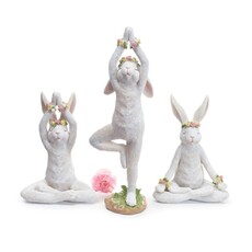 Burton + Burton White Yoga Bunny Figurine  Standing 9740906L