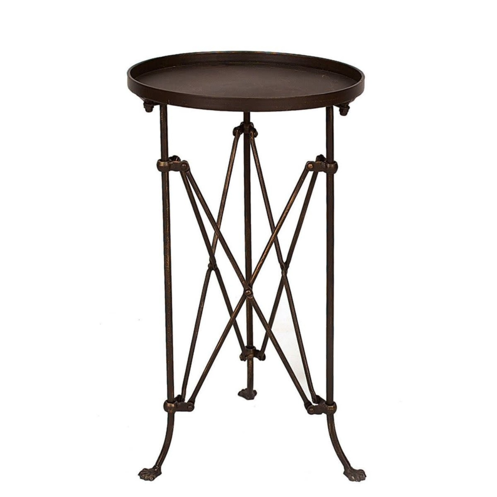 Creative Co-Op Round Metal Table Bronze Finish    HD6146 loading=