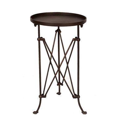 Creative Co-Op Round Metal Table Bronze Finish    HD6146