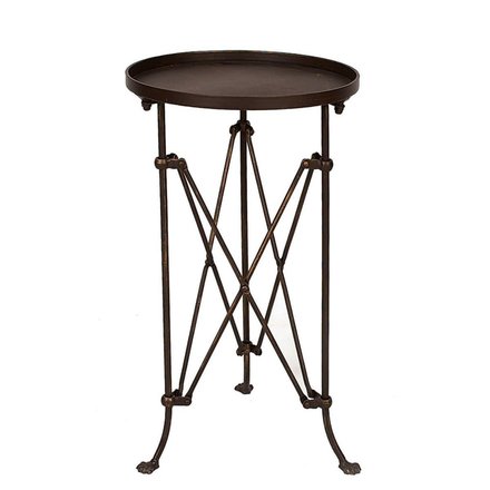 Creative Co-Op Round Metal Table Bronze Finish    HD6146
