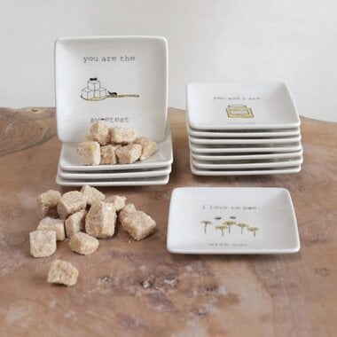 Creative Co-Op Square Stoneware Plate