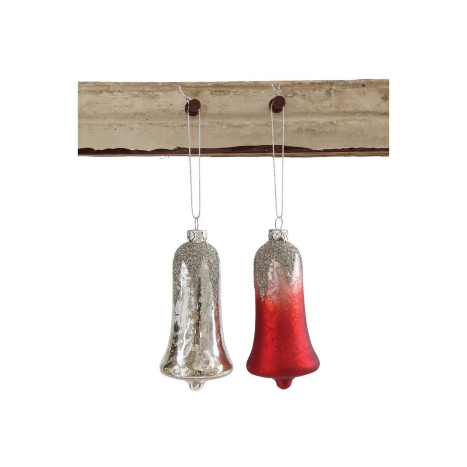 Creative Co-Op Glass Bell Ornament loading=