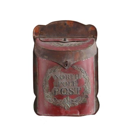Creative Co-Op North Pole Post'' Box - Red