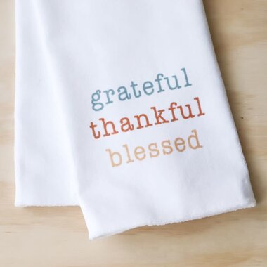 Little Birdie GRATEFUL, THANKFUL, BLESSED  DISH TOWEL