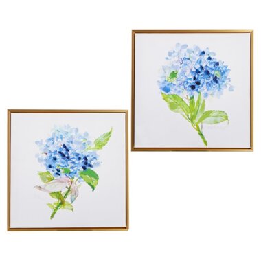 RAZ Imports Inc. 15.5" Hydrangea Canvas Framed Wall Art